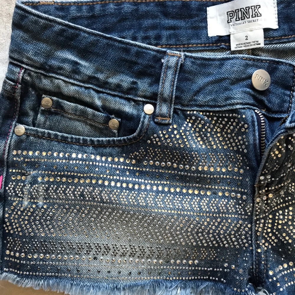 Victoria Secret PINK Sequined Cheeky jean cutoffs - Picture 5 of 8